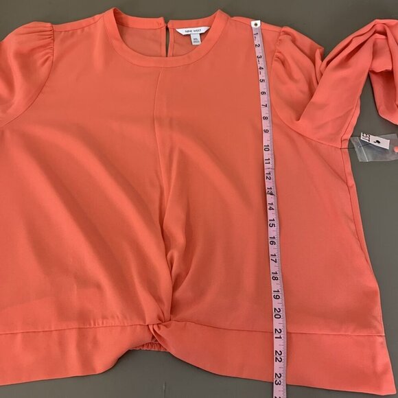 Nine West Womens Blouse XXL NEW Coral Top Twist Front Blouson Work Office Spring - Picture 13 of 16